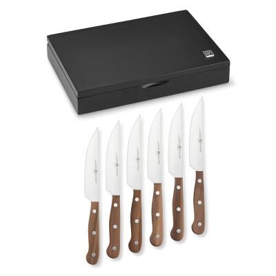 Wüsthof Plum Handled Steak Knives Set of 6 in Wood Box