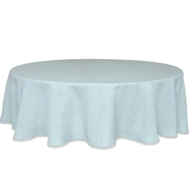 Lenox French Perle Solid Tablecloth - Ice Blue - 70x70 Round - Lenox