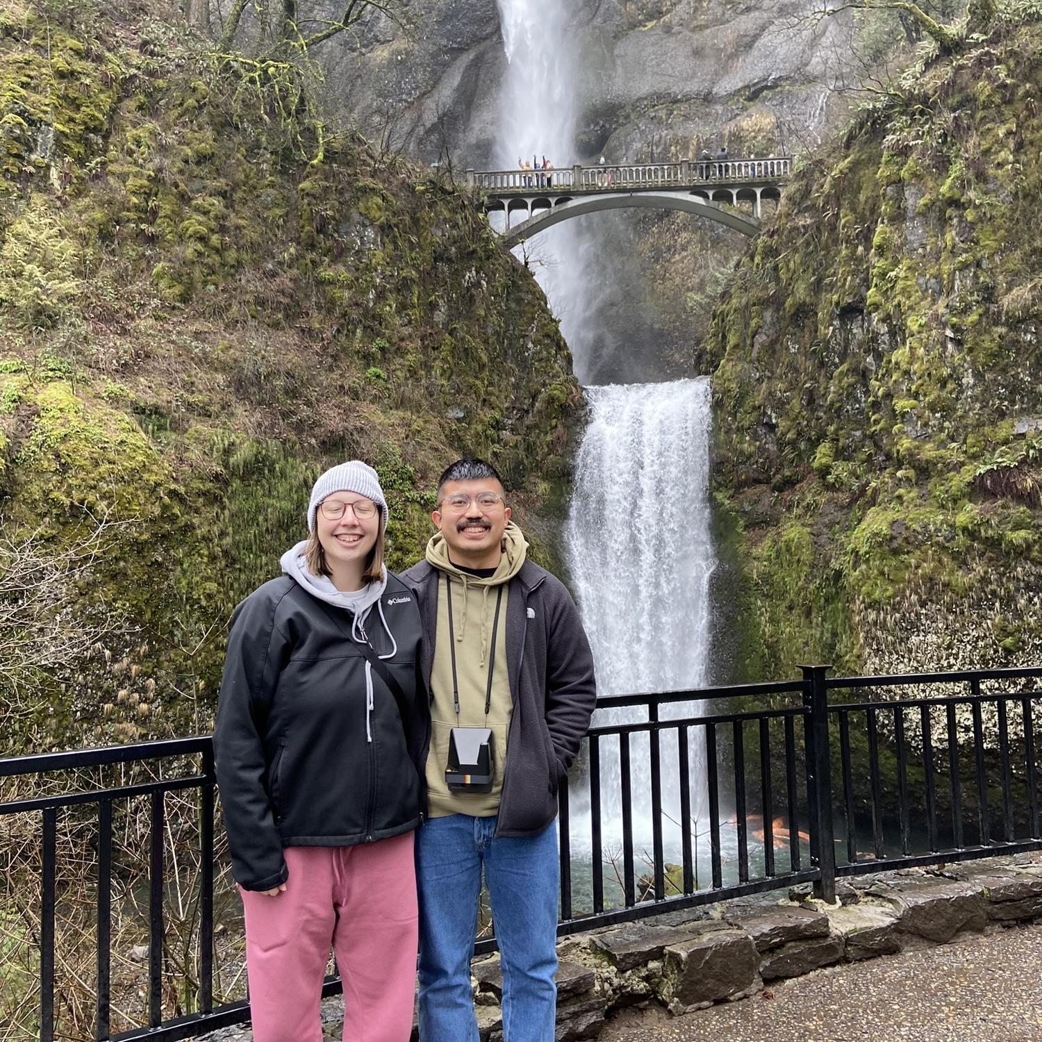 From the same PNW trip in January 2023 - Grandpa Jim showed us the beautiful Multnomah Falls!
