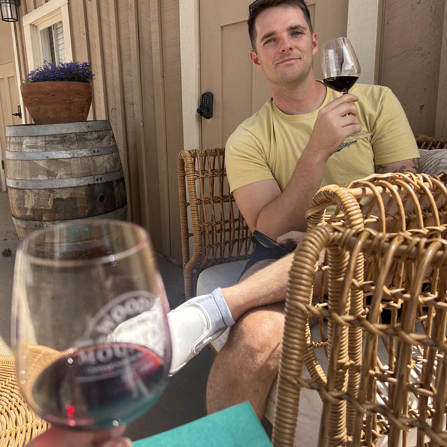Wedding planning at a cute winery after choosing our venue in Flagstaff!