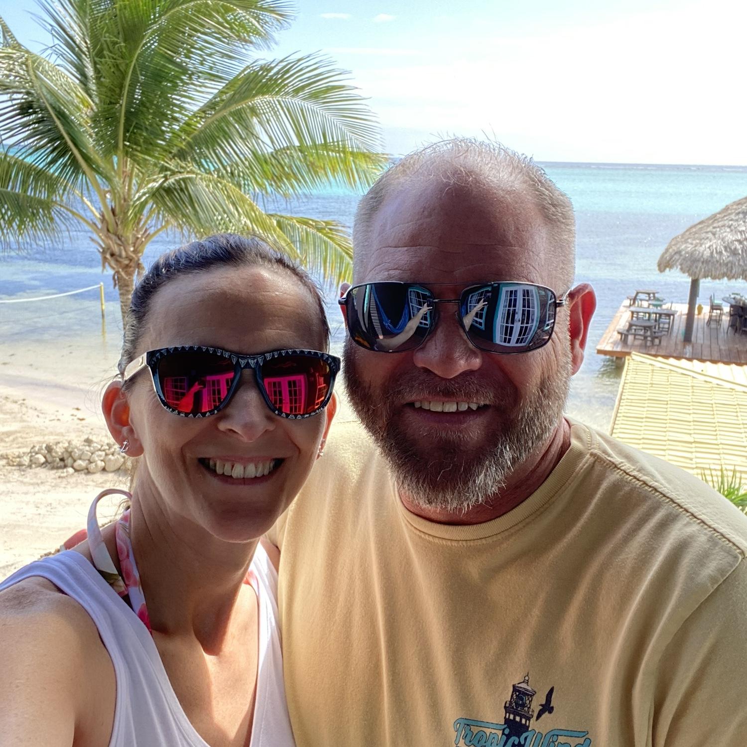 Looking from our balcony in Belize, February 2023.