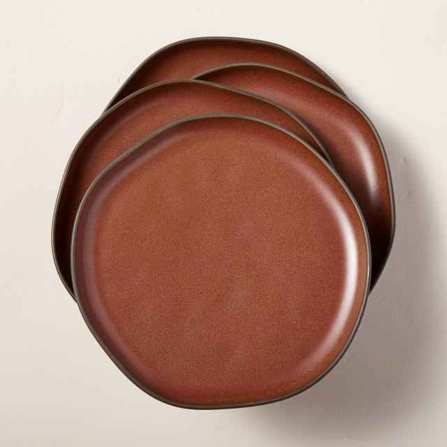 Stoneware Exposed Rim Dessert Plate Set of 4 Cinnamon - Hearth & Hand™ with Magnolia