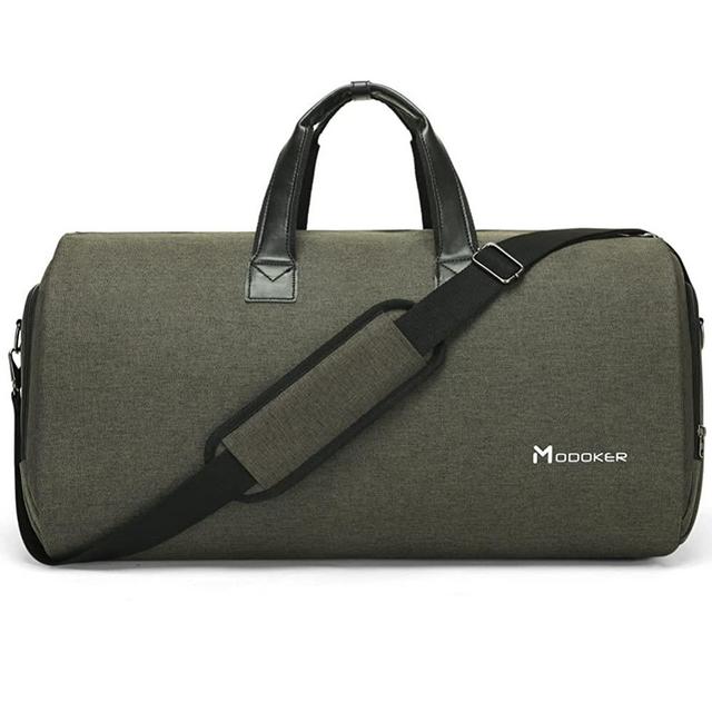 Convertible Garment Bag with Shoulder Strap, Modoker Carry on Garment Duffel Bag for Men Women - 2 in 1 Hanging Suitcase Suit Travel Bags,Forest Night