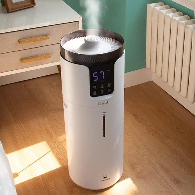 Lacidoll Humidifiers for Home, 16L/4.2Gal Whole house Humidifier 1500 sq.ft. Ultrasonic Cool Mist Large Room Humidifier with Extension Tube, Quiet Bedroom Humidifier with Aroma Box, White