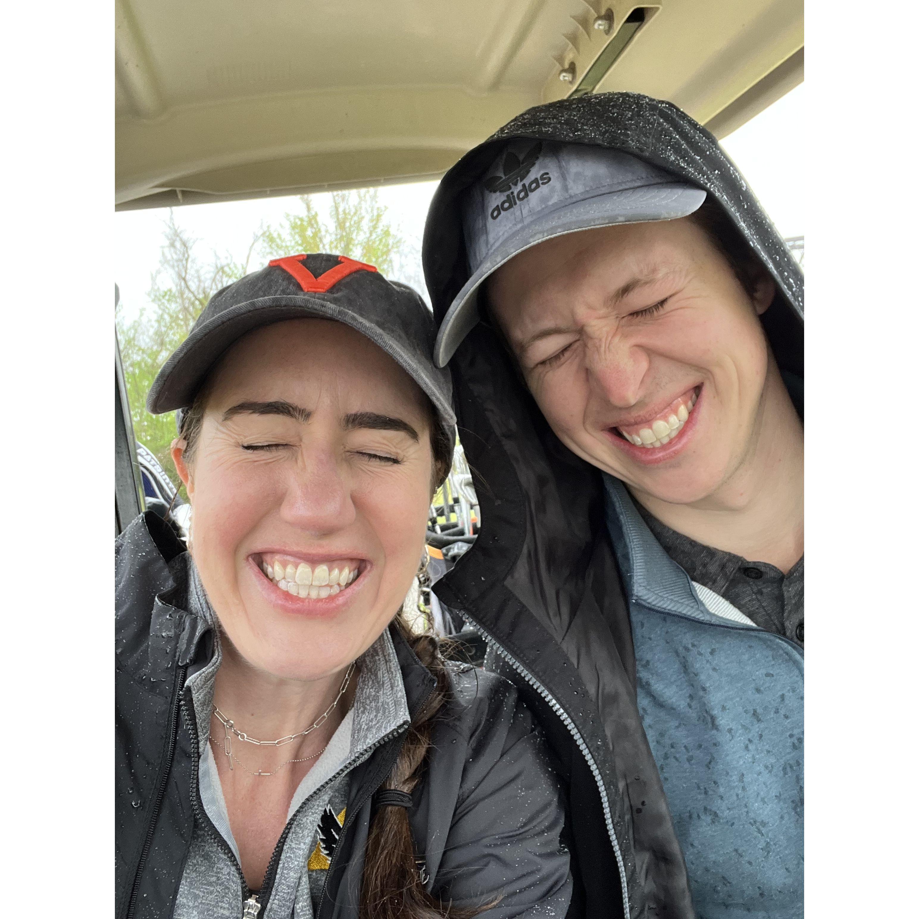 Not even rain can stop a good round of golf