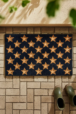 Embossed Stars Coir Doormat