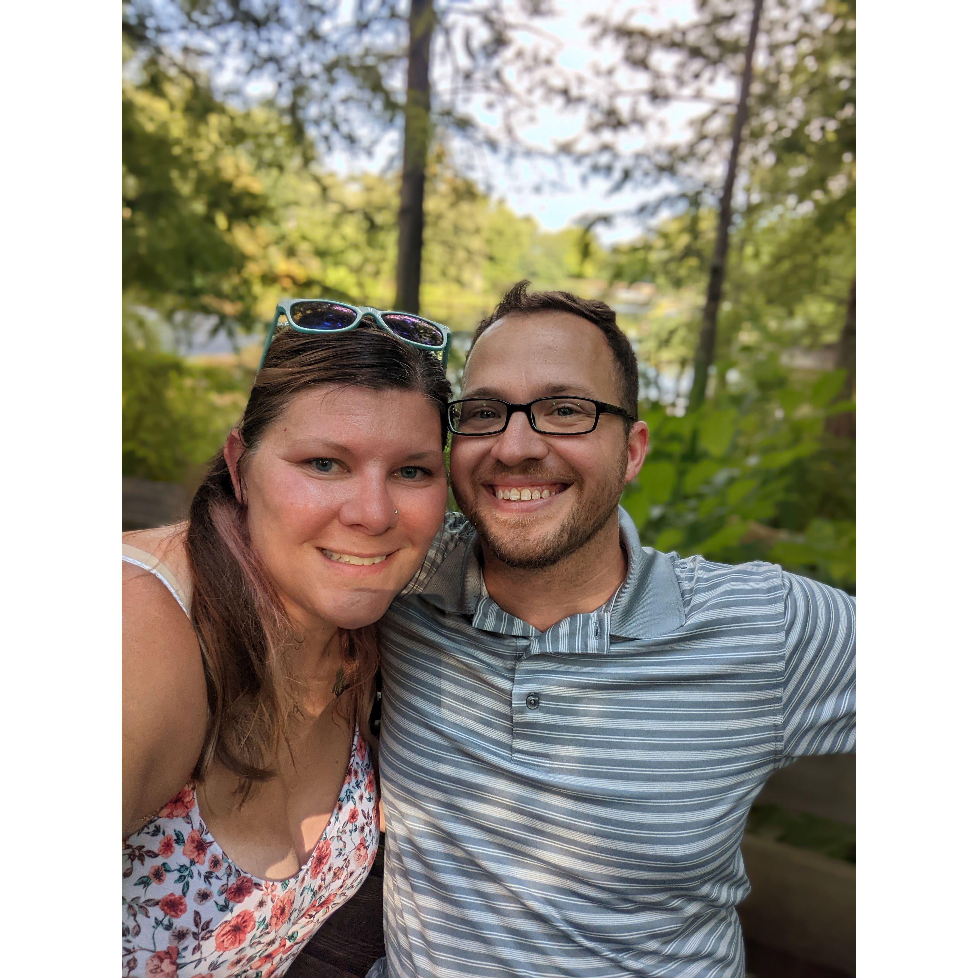 Fun pictures during a walk. This was taken August 2, 2022 - we'd only been dating a little over a month.