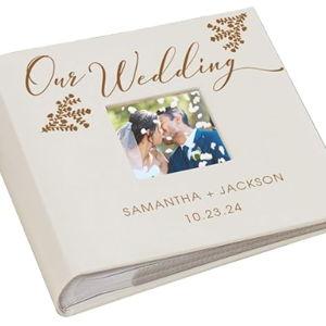 Personalized Wedding Photo Album, Holds 200 4" x 6" Photos Our Wedding
