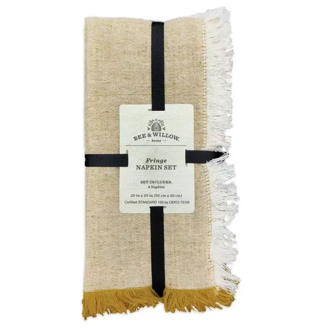 Bee & Willow™ Fringe Napkins in Yellow (Set of 4)