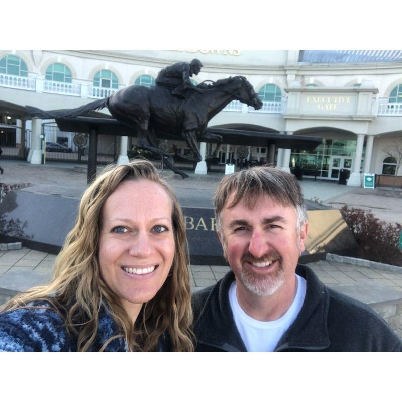 Very first trip together to Louisville KY and Churchill Downs. Nice hair Matt!