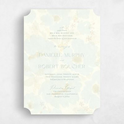 Blue Ticket Wedding Invitation - Elidure Portrait