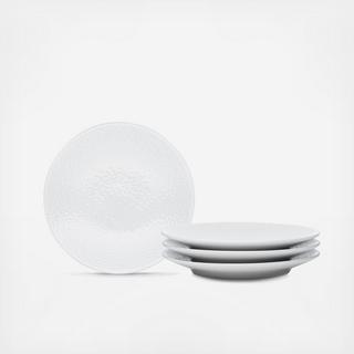 White on White Appetizer Plate, Set of 4