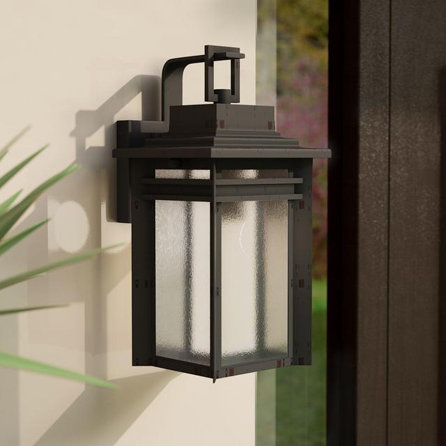 Bertraut 14.75'' H Integrated LED Seeded Glass Outdoor Wall Lantern