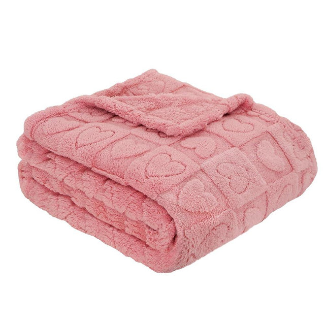 MACEVIA Pink Heart Throw Blanket Love Blanket for Women Super Soft & Warm Fuzzy Fleece Heart Christmas Blankets Pink Throws for Her Wife Mom Sister Girlfriend (Pink, 50"x60")