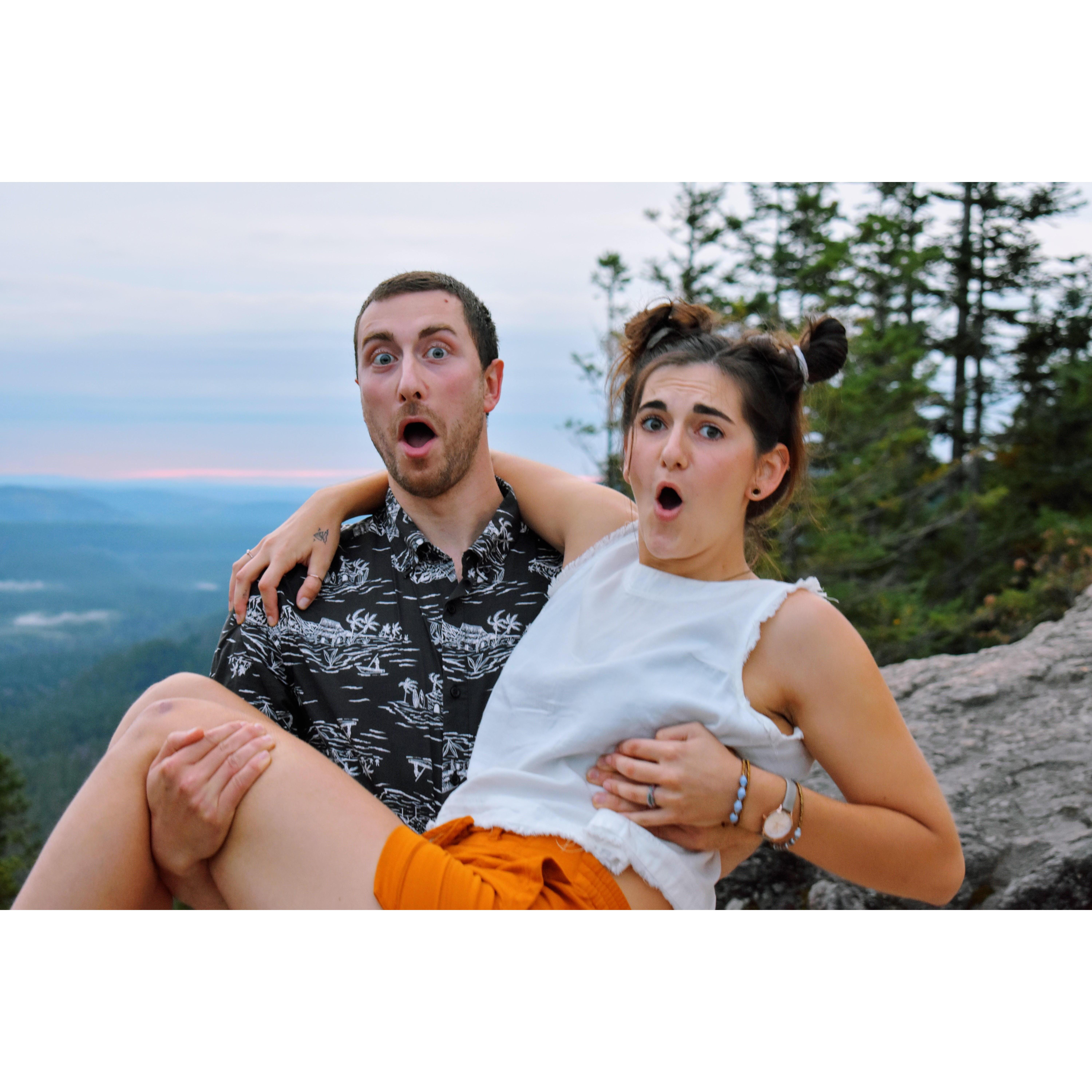 Sept 2020
Photo sesh by Jessie B, McKenzie's cousin after hiking up to Rattlesnake Ledge. He was pretending to throw me off and it felt a little too real...