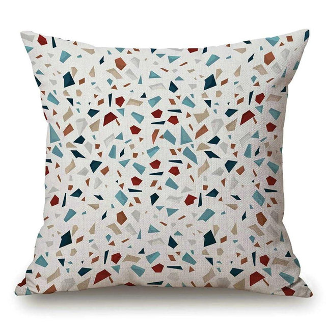 Solekla Pillow Cover 18x18in Terrazzo Flooring Pattern Pillow Soft Decorative Square Couch Pillow Cover，Home Decor for Sofa Bedroom Car Couch