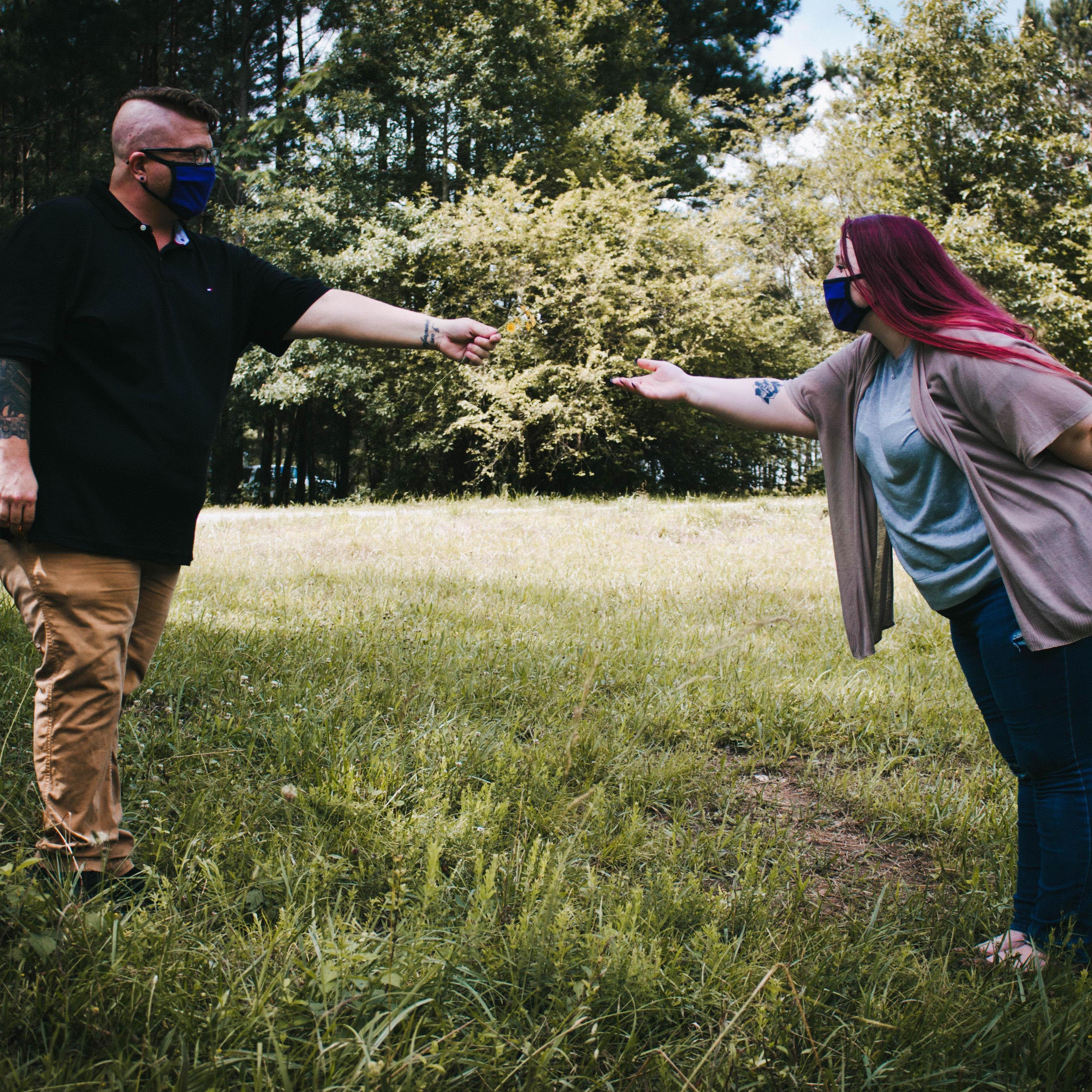 Getting engaged during a pandemic quarantine  calls for photos like this