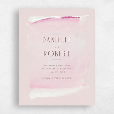 Blush, Pink Wedding Save the Date - Balla Portrait