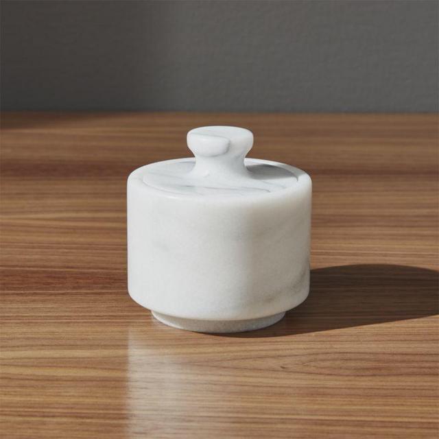 Crate & Barrel French Kitchen Marble Salt Cellar