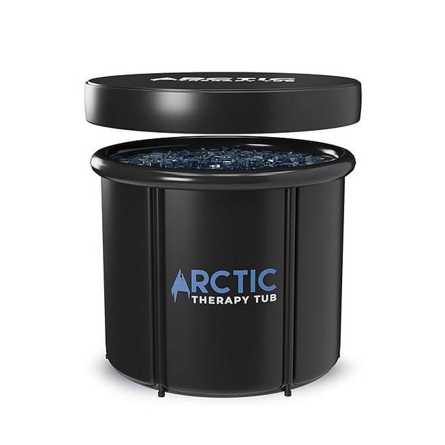 ARCTIC THERAPY TUB Large Ice Bath Tub for Recovery| Cold Plunge Pool with Lid| Ice Bathtub for Athletes| Portable Bath Tub Outdoor| Reinforced tub 6 layers| 75cmx75cm [ 85 Gallons Capacity] (Black)