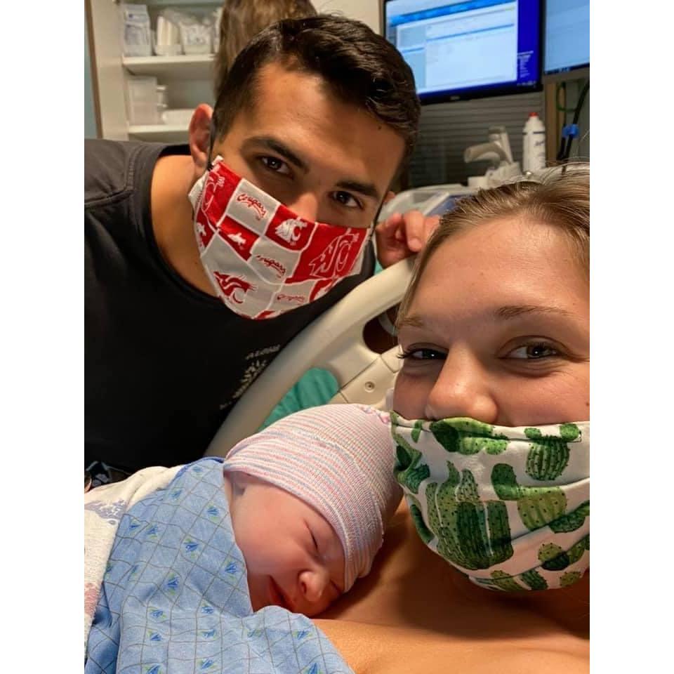 Our first picture as Mom and Dad with our sweet boy! 10.14.20