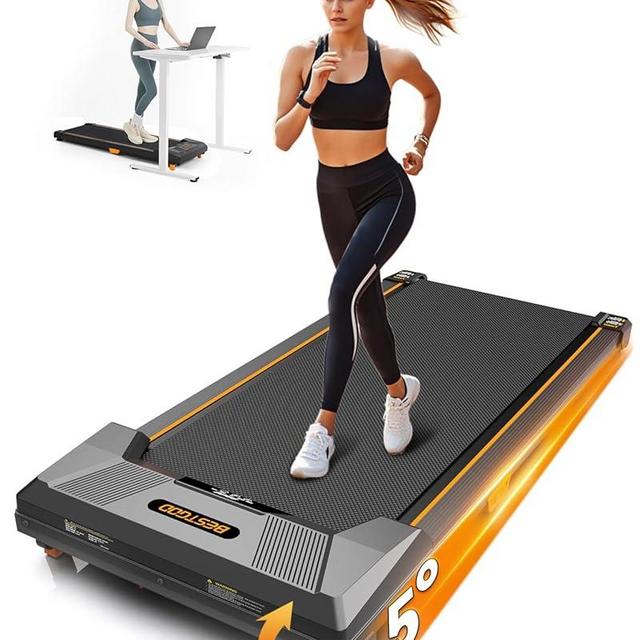 Walking Pad Treadmill, BestGod Incline Under Desk Treadmill 330lbs Capacity, 2.5HP Portable Treadmills for Home, Compact Treadmill Mini Walking Pad, Running Machine with Remote Control and LED Display