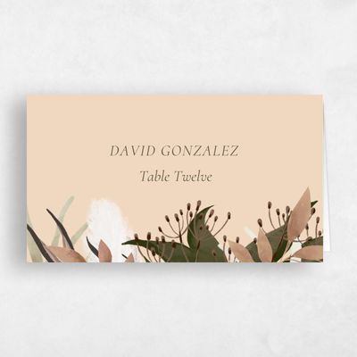 Beige Wedding Place Card - Segovia