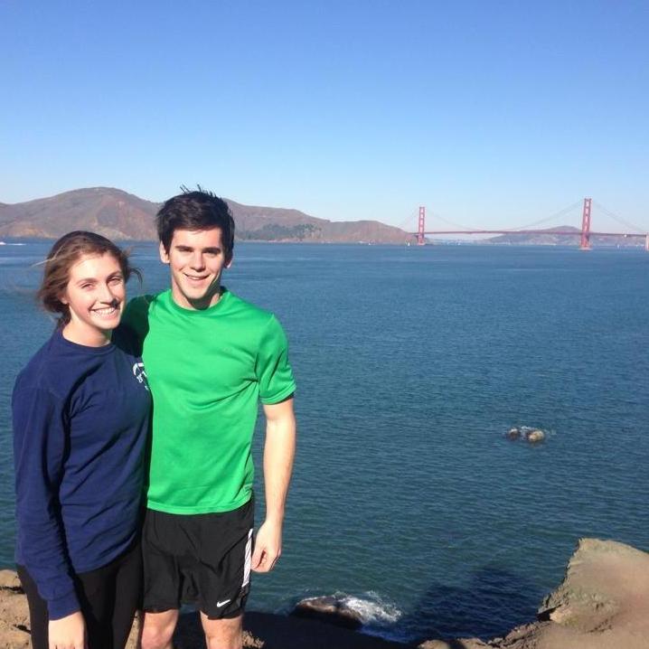 Snapped a picture at the golden gate bridge at the end of our amazing cross-country road trip