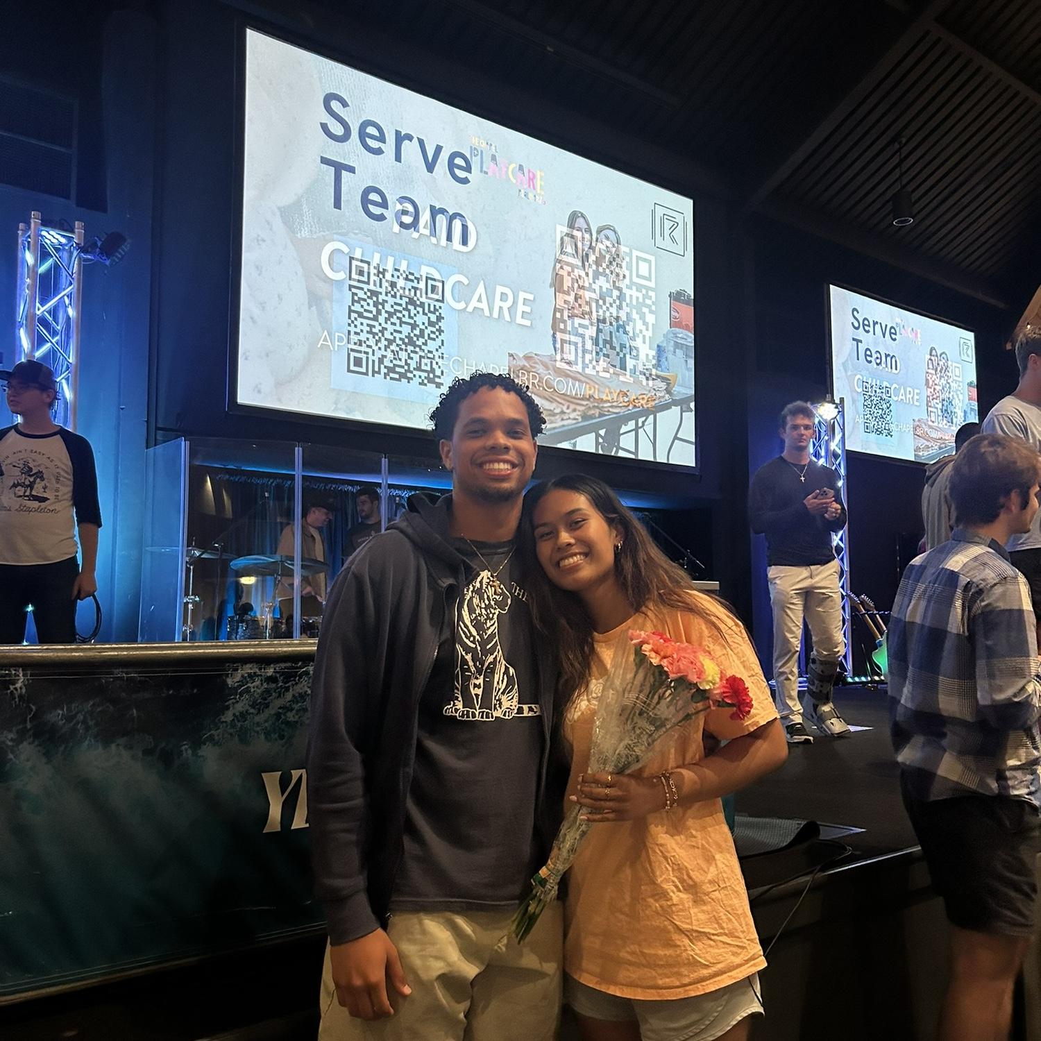 The day Alexia got baptized at the college ministry they met at!