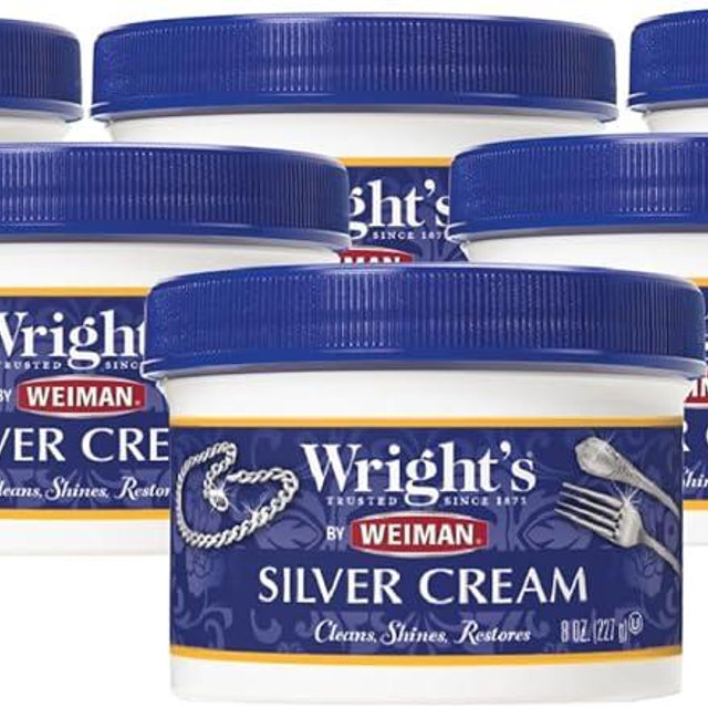 Wright's Silver Cleaner and Polish Cream - 6 Pack - 8 Ounce - Ammonia-Free - Gently Clean and Remove Tarnish without Scratching
