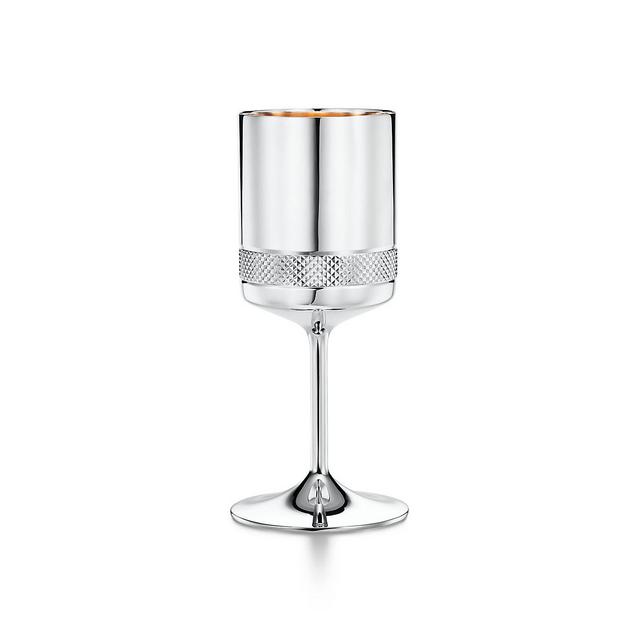 Diamond Point Kiddush Cup in Sterling Silver