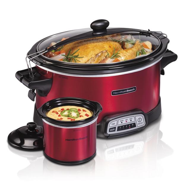 Hamilton Beach 7 Quart Stay or Go Programmable Slow Cooker with Party Dipper #33478