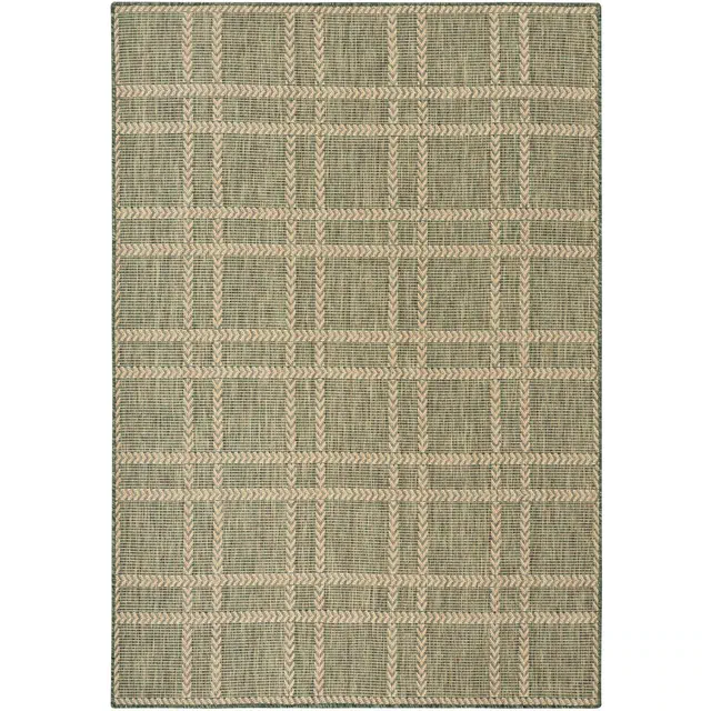 Nourison Horizon Indoor/Outdoor 6' x 9' Green Modern Rug