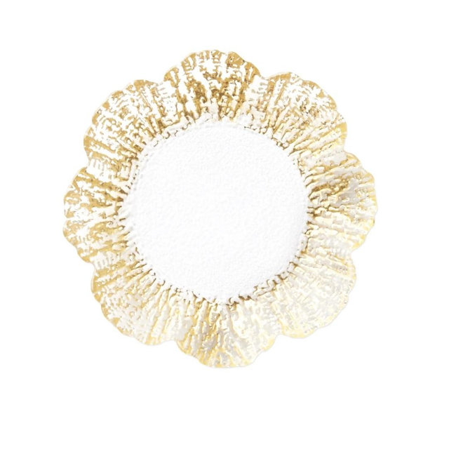 Rufolo Glass - Gold Canape Plate 6.5”