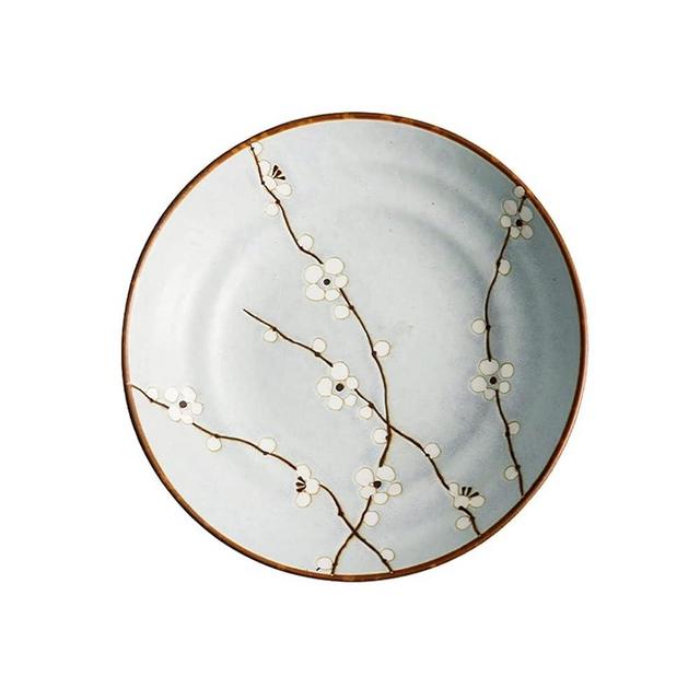 plates Round Ceramics Japanese Plate for Dinner Kitchen for Pasta Maincourse Steak Soup Fruit Snack Plate Various Sizes dinner plates (Shape : Deep plate -23cm)