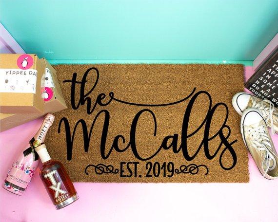Personalized Newlywed Doormat