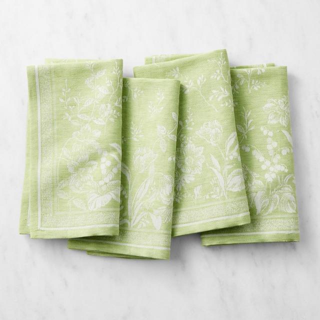 Primavera Jacquard Napkins, Set of 4, Spring Green