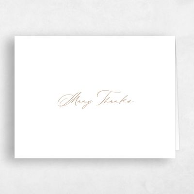 Metallic Bronze, Brown Wedding Thank You - Richmond Landscape Letterpress