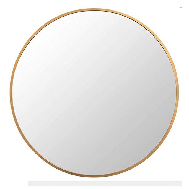 FANYUSHOW Large Simple Round Metal Frame Mirror, 24” Wall-Mounted Mirror for Bedroom, Bathroom, Living Room, Entryway, Vanity Mirror