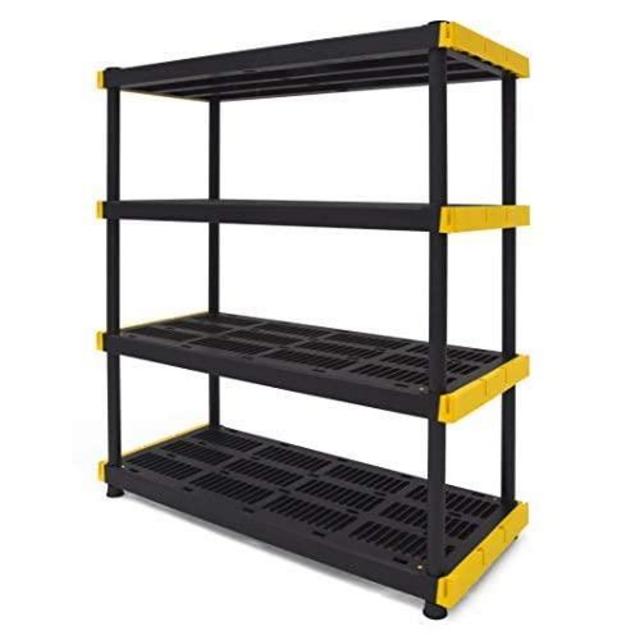 Original Black & Yellow 4-Tier Storage Shelving Unit, Indoor/Outdoor