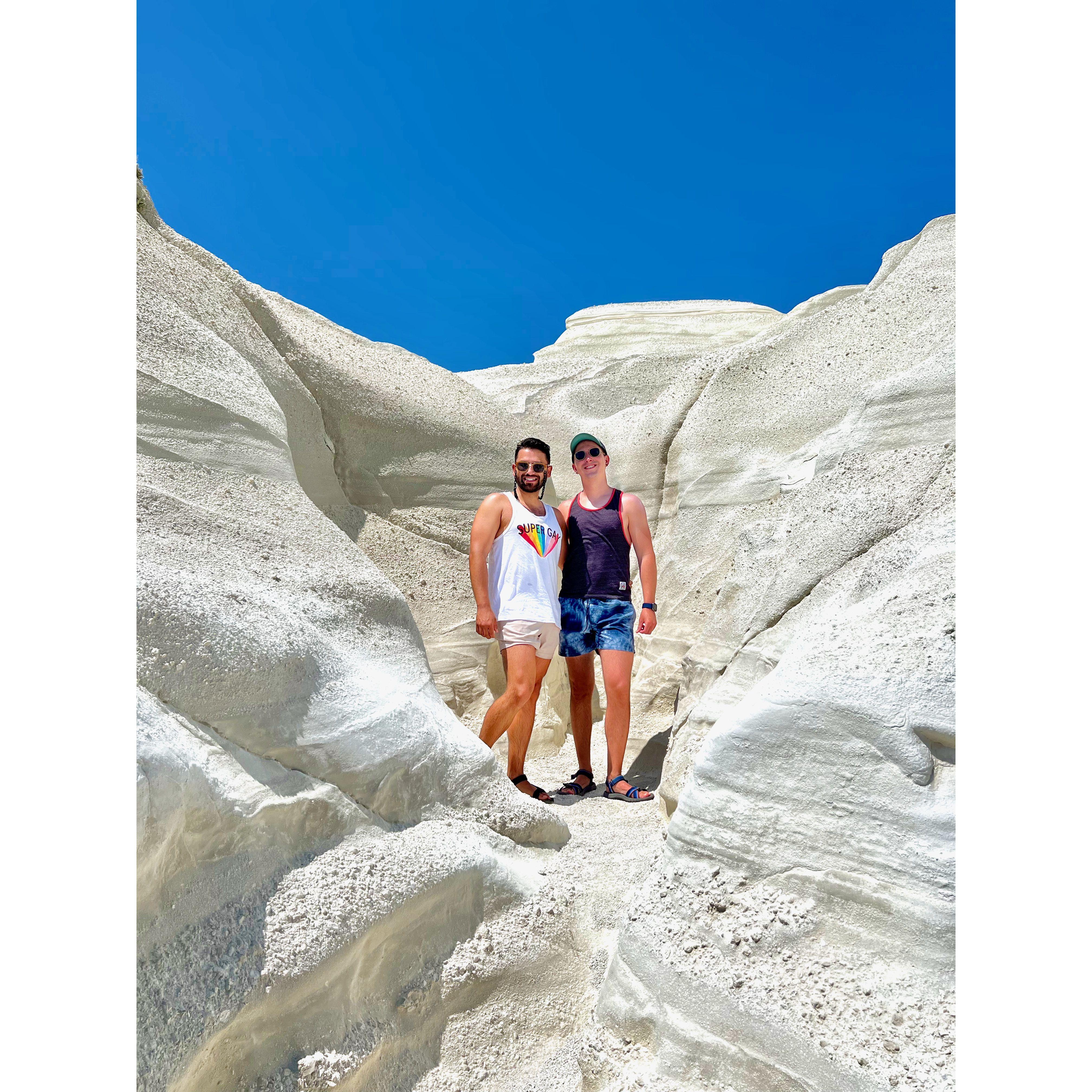 Sarakiniko Beach in Milos Island, Greece.