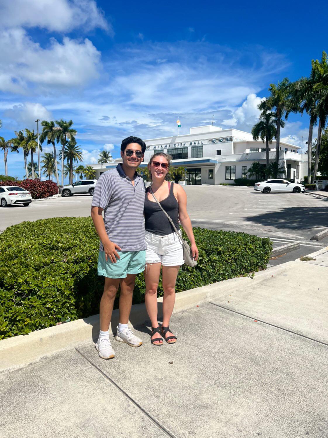 Mallory and Esteban at Miami City Hall with Esteban’s parents and cousin