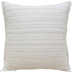 Kleo White Striped Slub Throw Pillow, 18"