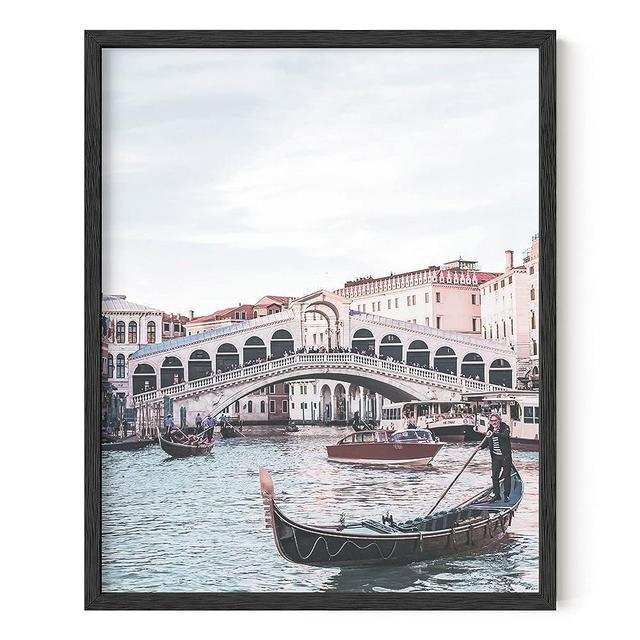 HAUS AND HUES Italy Poster Gondola Art Italy Prints Europe Wall Art Italy Wall Art Venice Wall Art Rome Wall Poster Wall Art of Italy Poster Italy Italy Wall Art Decor | BLACK FRAMED 16” x 20”