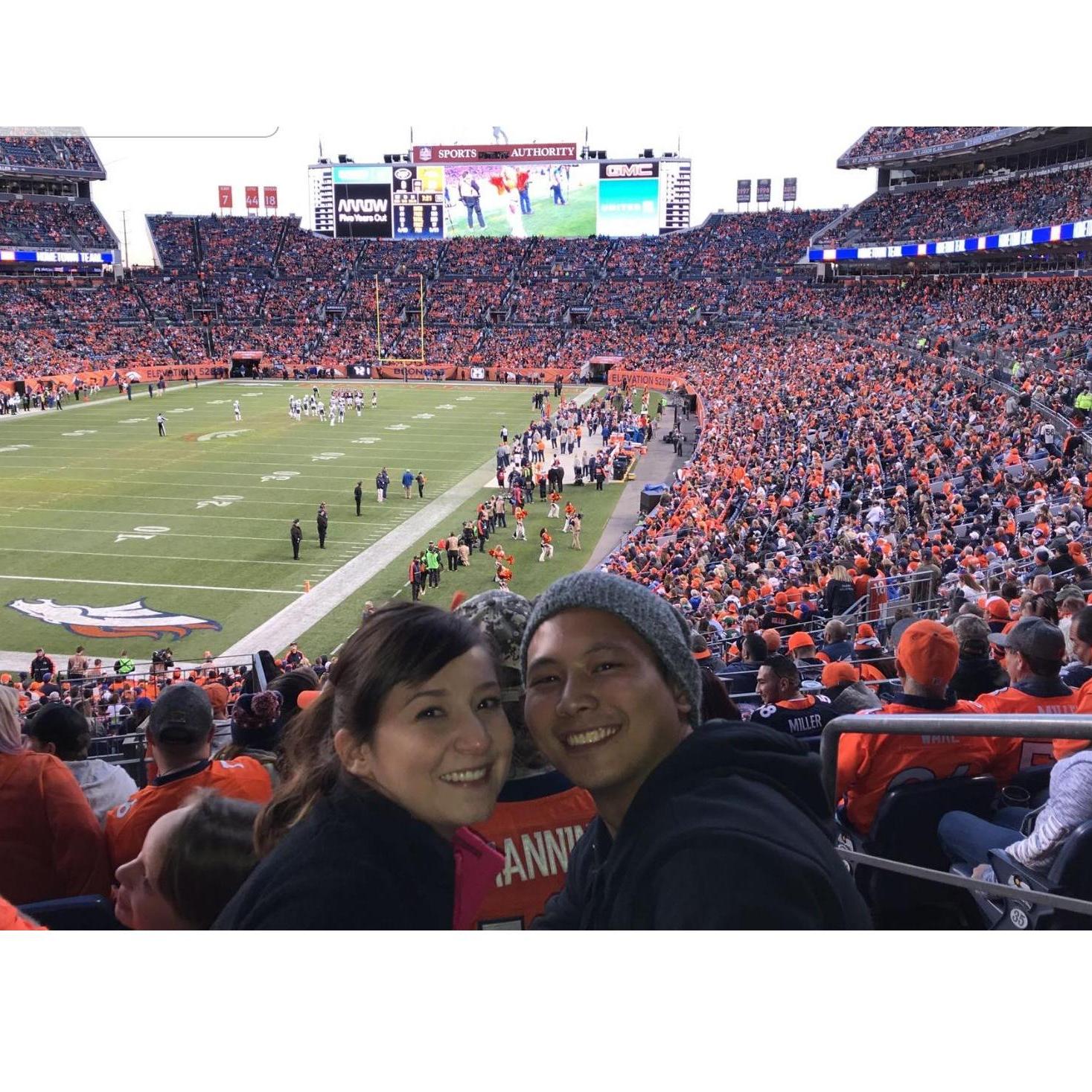 At a Broncos game