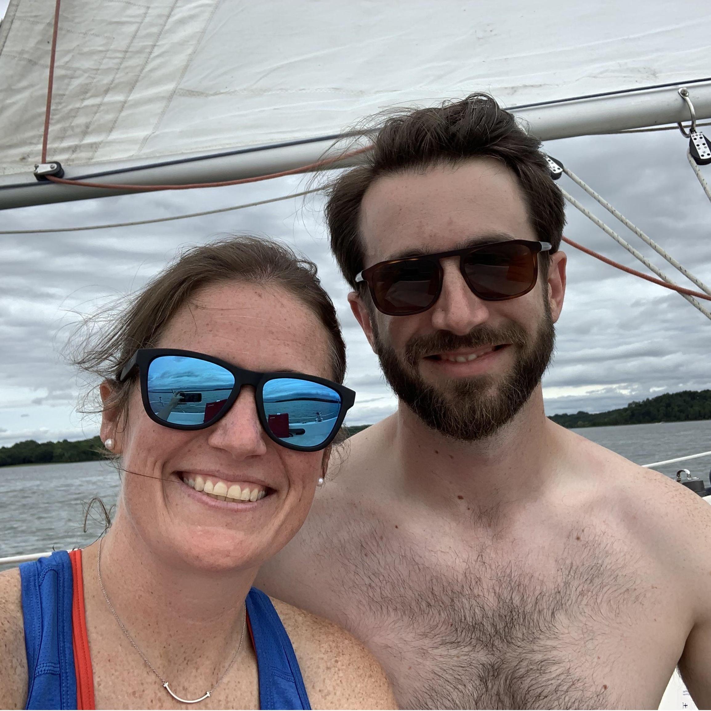 Steve's first sail on Suzy K on Percy Priest Lake in Nashville!