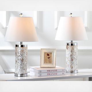 Shell and Metal Table Lamp, Set of 2