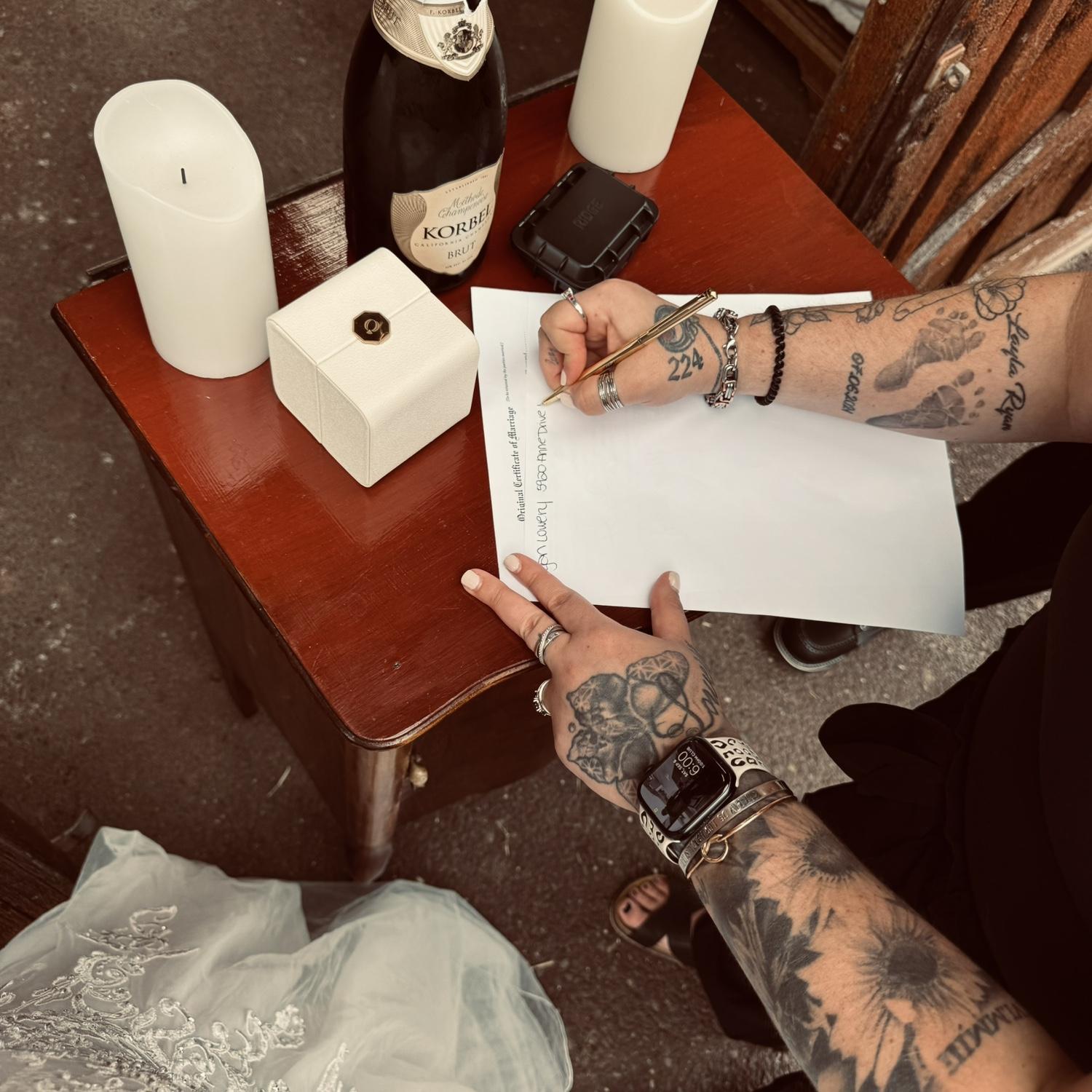 Thank you Kevin, best man, & Maeg, maid of honor, for your witness signatures!