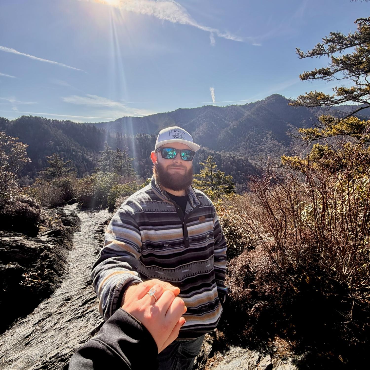 two mile hike up the mountain in Gatlinburg, TN - Jake proposed in this spot <3