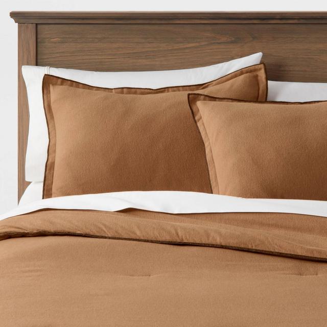 Full/Queen Flannel Comforter & Sham Set Copper - Threshold™
